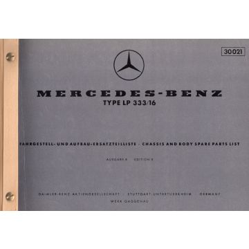 Mercedes Benz LP 333/16 (1960) Fahrgestell und Aufbauersatzteilliste Ausgabe B