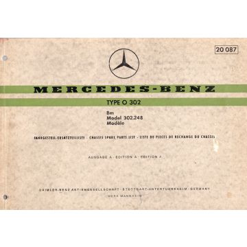 Mercedes Benz O 302 (1968) Fahrgestell Ersatzteilliste Ausgabe A