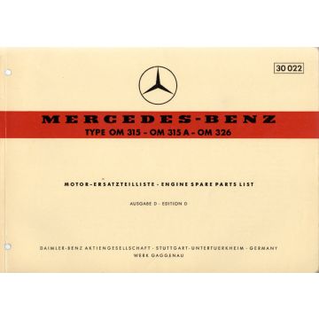 Mercedes Benz OM 315 (1961) Motor Ersatzteilliste 