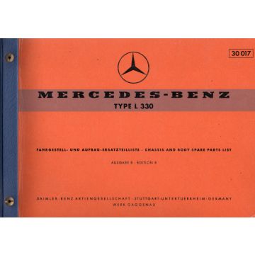 Mercedes Benz Type L 330 (1960) Fahrgestell und Aufbau Ersatzteilliste Ausgabe B