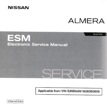 Nissan Almera Model N16 Electronic Service Manual