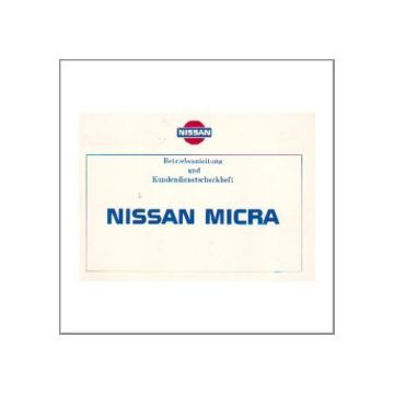 Nissan Micra - 1987 - Betriebsanleitung
