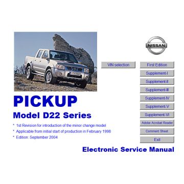 Nissan Pickup D22 (1998-2004) Service Manual on CD