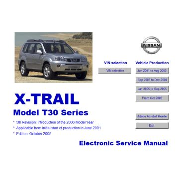 Nissan X-Trail T30 (2001-2006) Service Manual on CD