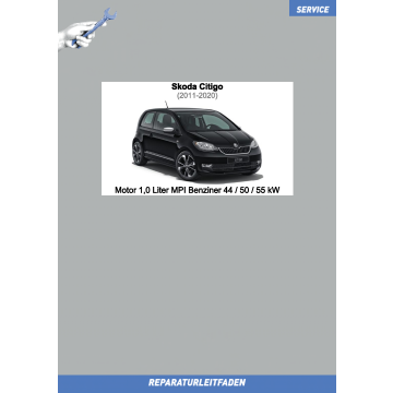 Skoda Citigo (2011-2020) Reparaturleitfaden Motor 1,0 Liter MPI Benziner 44 / 50 / 55 kW