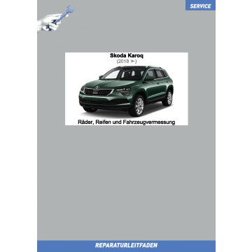 Skoda Karoq (2017 ➤) Reparaturleitfaden Räder, Reifen und Fahrzeugvermessung