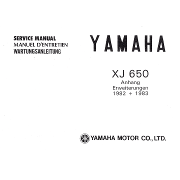 Yamaha XJ 750 & Erweiterung zum Grundband XJ 650 (>1981) - Wartungsanleitung