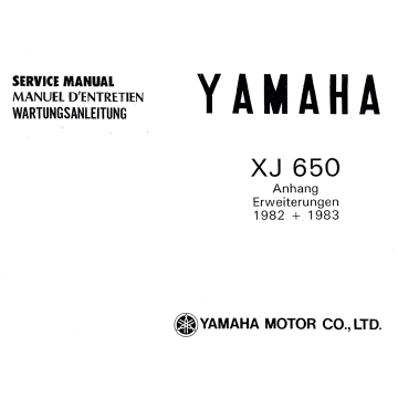 Yamaha XJ 650 (>1982) - Wartungsanleitung & Anhang