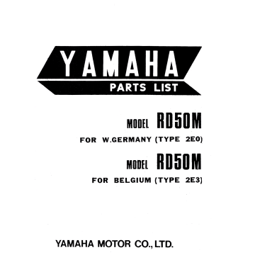 Yamaha RD 50 M / Typ 2E0 (>1977) - Parts List
