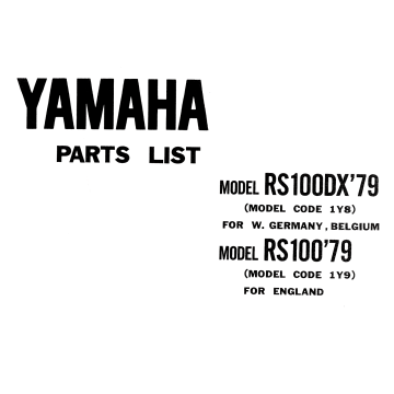Yamaha RS 100 DX (>1979) - Parts List