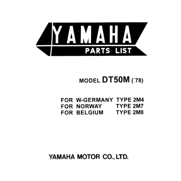 Yamaha DT 50 M Typ 2M4 (>1979) - Parts List