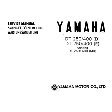 Yamaha DT 250-400 (78>) Werkstatthandbuch mit Erweiterung für DT 250/400 MX