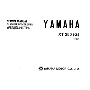 Yamaha XT 250 G (>1980) - Werkstatthandbuch