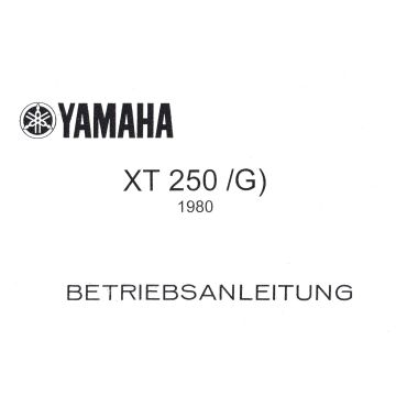 Yamaha XT 250 (G) (>1980) - Betriebsanleitung