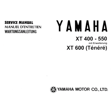 Yamaha XT 400 bis 550 XT 600 Ténéré (82>) - Wartungsanleitung