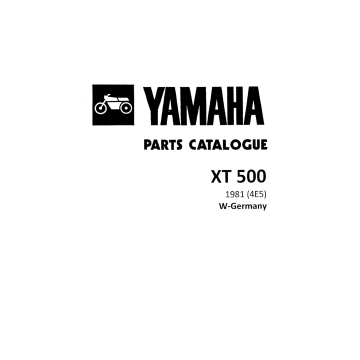 Yamaha XT 500 (>1981) - Parts Catalogue