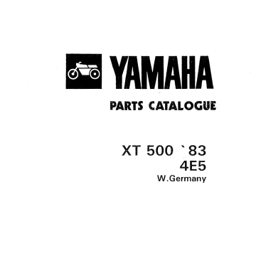 Yamaha XT 500 (>1983) - Parts Catalogue