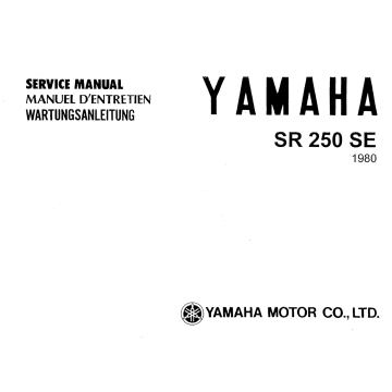 Yamaha SR 250 SE (>1980) - Werkstatthandbuch
