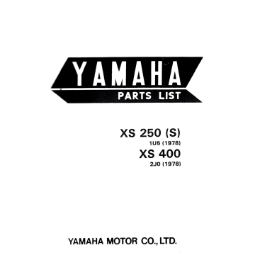 Yamaha XS 250/400 (>1978) - Parts List