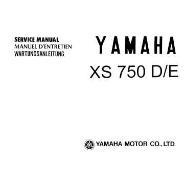 Yamaha XS 750 D/E (>1978) - Werkstatthandbuch
