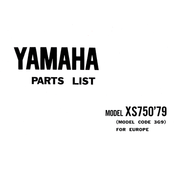 Yamaha XS 750 (>1979) - Parts List