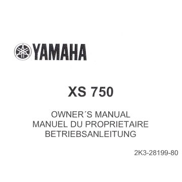 Yamaha XS 750 (>1977) - Betriebsanleitung