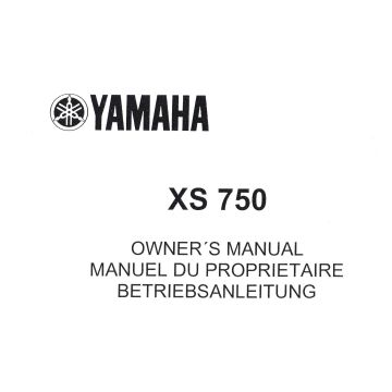 Yamaha XS 750(F) (>1978) - Betriebsanleitung