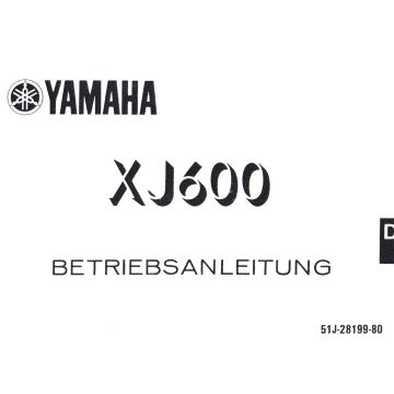 Yamaha XJ 600 Typ 51J (85-89) - Betriebsanleitung