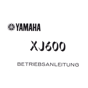 Yamaha XJ 600 Typ 3KM (>1989) - Betriebsanleitung