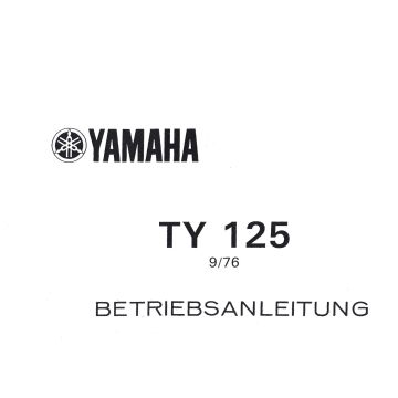 Yamaha TY 125 (>1976) - Betriebsanleitung