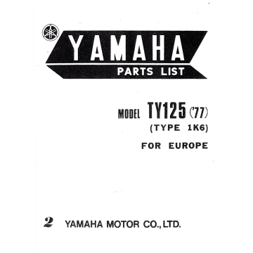 Yamaha TY 125 Typ 1K6 (>1977) - Parts List