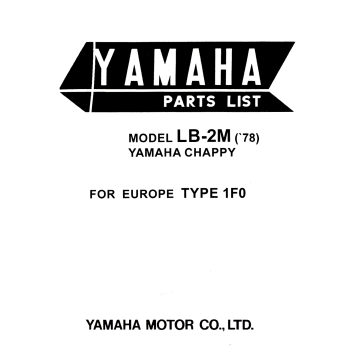 Yamaha LB2AM (1F0) (>1978) - Parts List