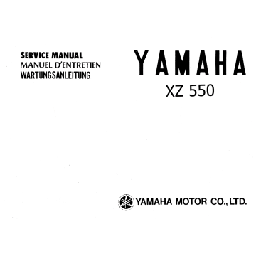 Yamaha XZ 550 (>1982) - Werkstatthandbuch