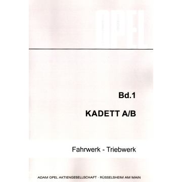 Opel Kadett A / B (62-73) Werkstatthandbuch