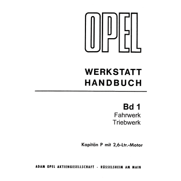 Opel Kapitän P 2,6 Ltr. - Werkstatthandbuch