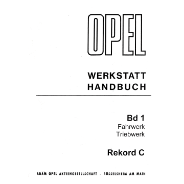 Opel Rekord C Sprint - Wertstatthandbuch