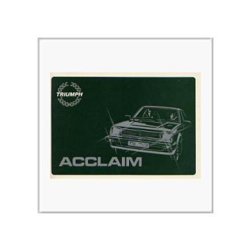 Triumph Accaim von 1981 - Betriebsanleitung