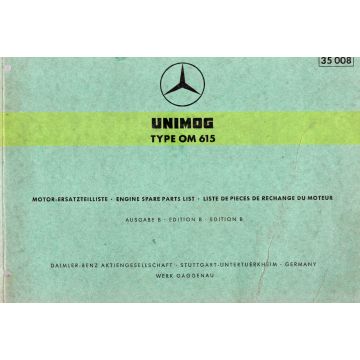 Unimog OM 615 (1969) Motor Ersatzteilliste Ausgabe B