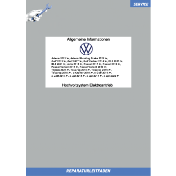 Hochvoltsystem Elektroantrieb Allgemeine Informationen