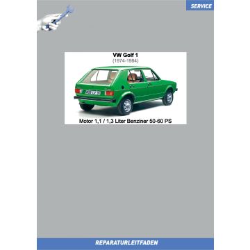 VW Golf 1 / Golf 1 Cabrio (74-92) Reparaturleitfaden Motor 1,1 / 1,3 Liter Benziner 50-60 PS