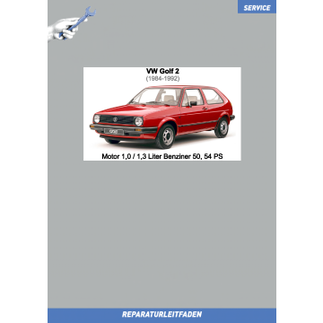 VW Golf 2 1984-1992 Reparaturleitfaden Motor 1,0 / 1,3 Liter Benziner 50, 54 PS