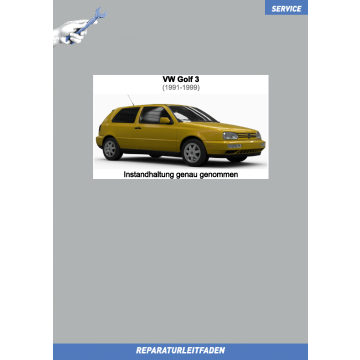 VW Golf 3 1991-1999 Reparaturleitfaden Instandhaltung Inspektion Service