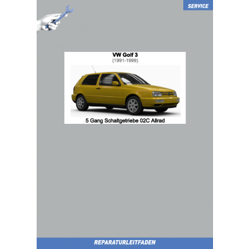 VW Golf 3 1991-1999 Reparaturleitfaden 5 Gang Schaltgetriebe 02C Allrad