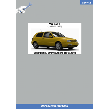 VW Golf 3 1991-1995 Stromlaufpläne / Schaltplan bis 07.1995 komplett