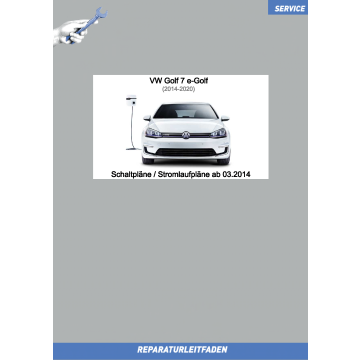 VW Golf 7 e-Golf (14-20) Schaltpläne / Stromlaufpläne ab 03.2014 komplett