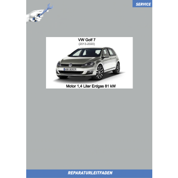 VW Golf 7 (12-20) Reparaturleitfaden Motor 1,4 Liter Erdgas 81 kW
