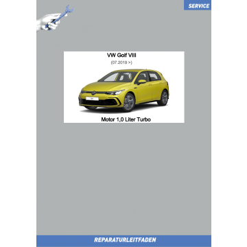 VW Golf 8 (2020 ➤) Reparaturleitfaden Motor 1,0 Liter Turbo Benziner 66 / 70 / 81 kW