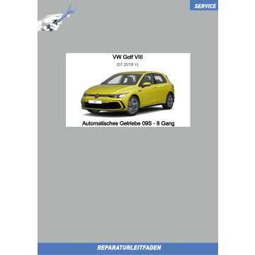 VW Golf 8 (20>) Reparaturleitfaden Automatisches Getriebe 09S - 8 Gang