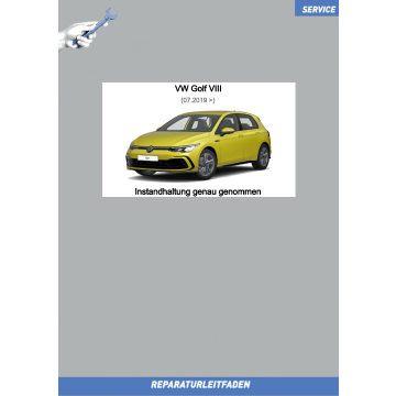VW Golf 8 (20>) Reparaturleitfaden Instandhaltung Wartung Inspektion