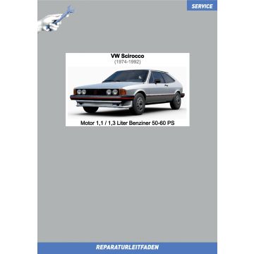 VW Scirocco (74-92) Reparaturleitfaden Motor 1,1 / 1,3 Liter Benziner 50-60 PS